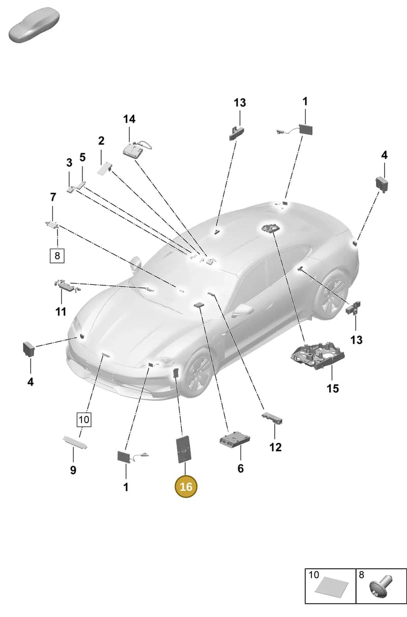 976051502 — Porsche Taycan Sport Turismo (2023-2025) diagram p64911200, position 16