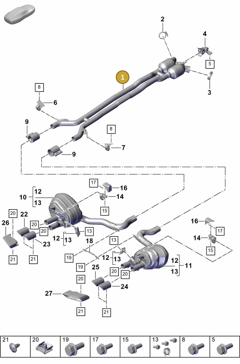 976253121AY — Porsche Panamera (2023-2025) diagram p62203010, position 1