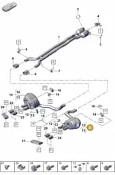 976253600BY Porsche Rear Silencer with Exhaust Flap