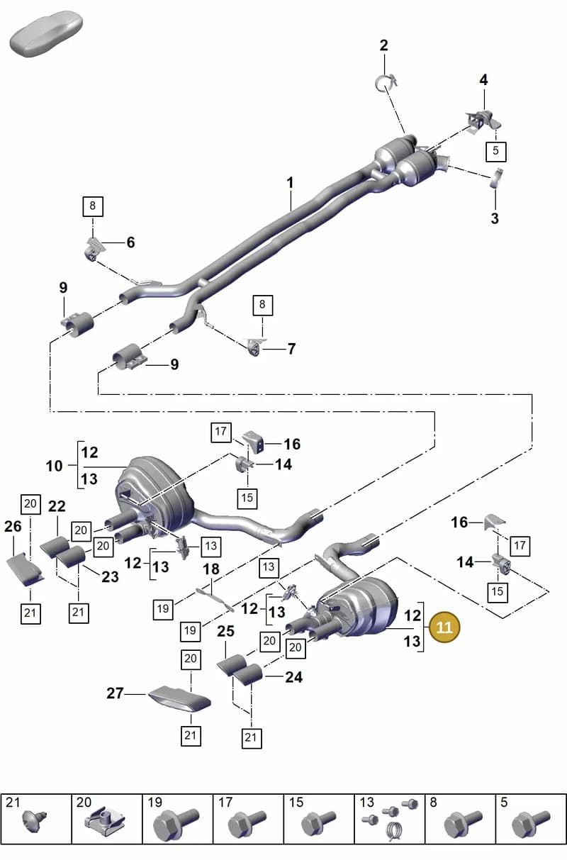 976253600FY — Porsche Panamera (2023-2025) diagram p62203010, position 11