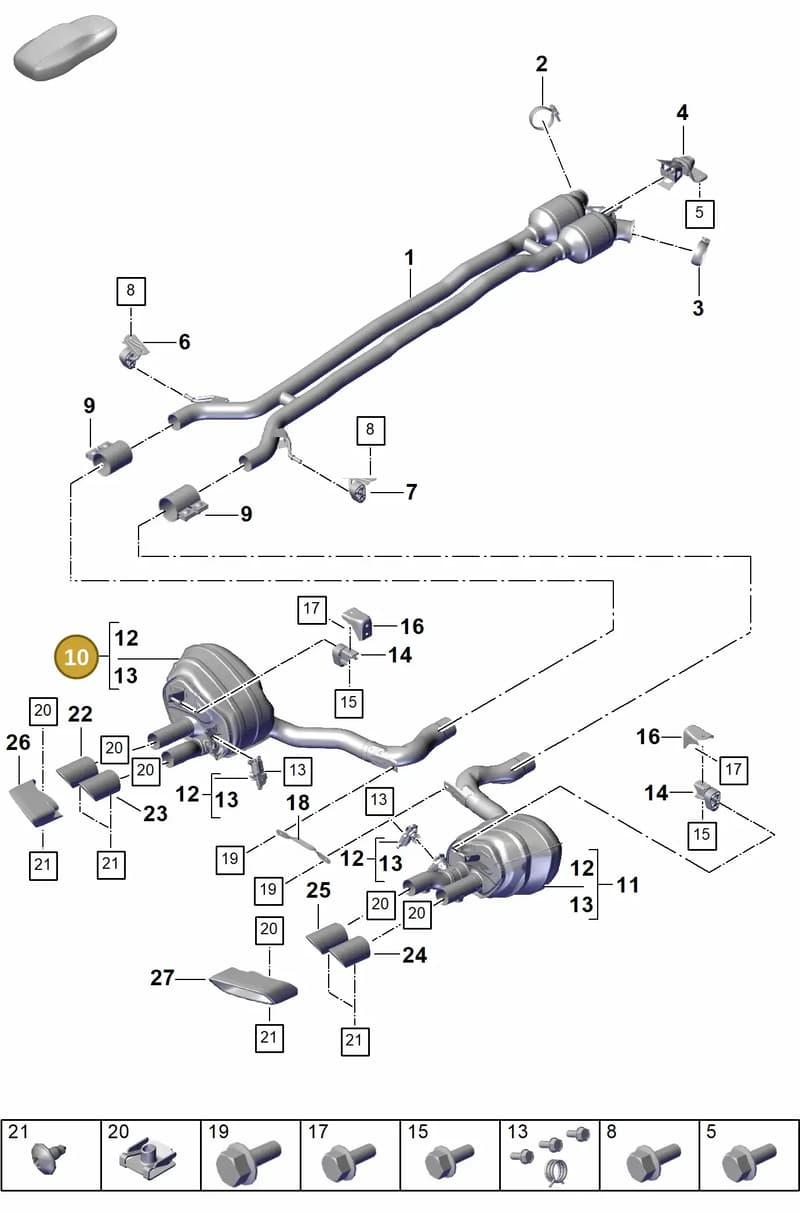 976253601BY — Porsche Panamera (2023-2025) diagram p62203010, position 10