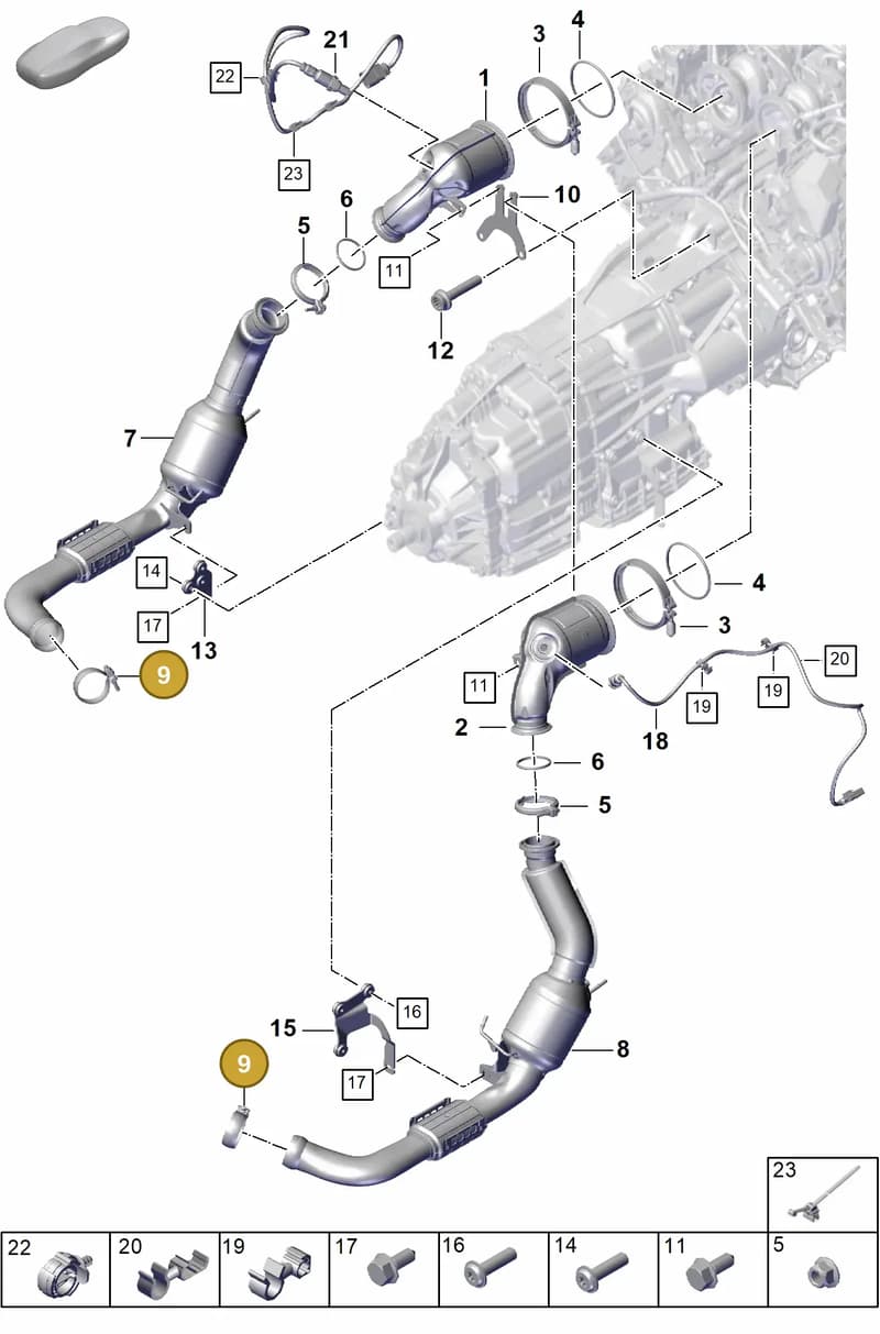 976253725A — Porsche Panamera (2023-2025) diagram p62202230, position 9