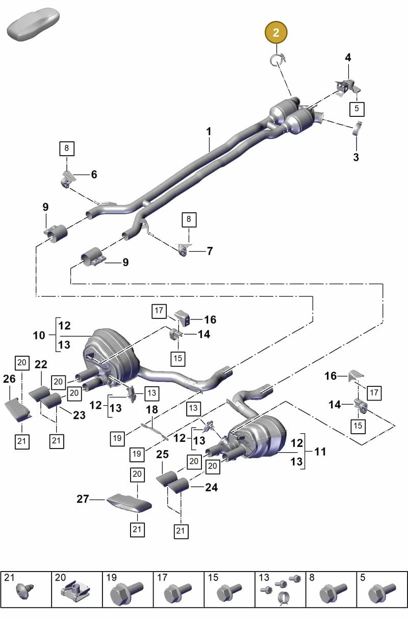 976253725A — Porsche Panamera (2023-2025) diagram p62203010, position 2
