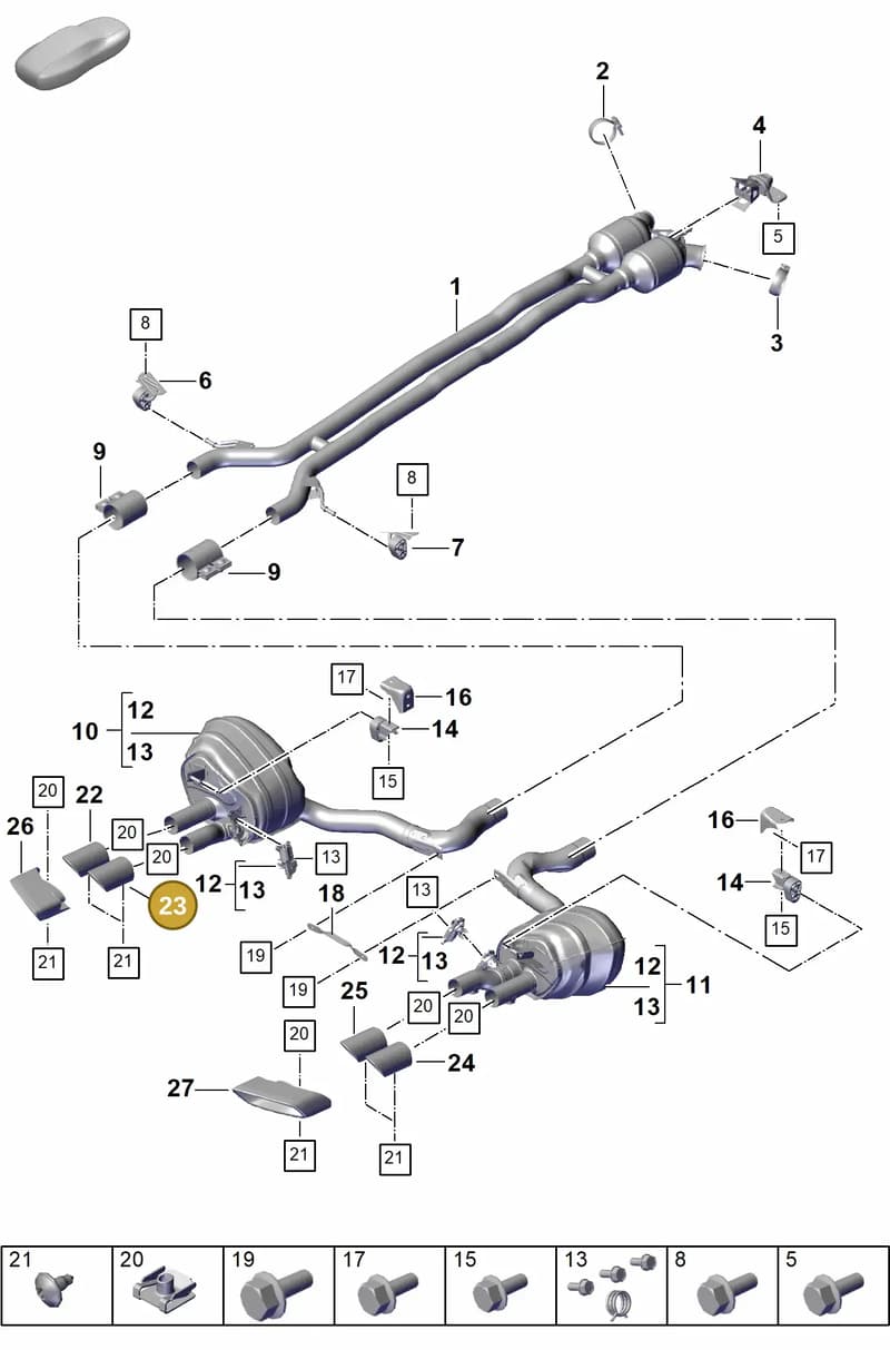 976253823B — Porsche Panamera (2023-2025) diagram p62203010, position 23