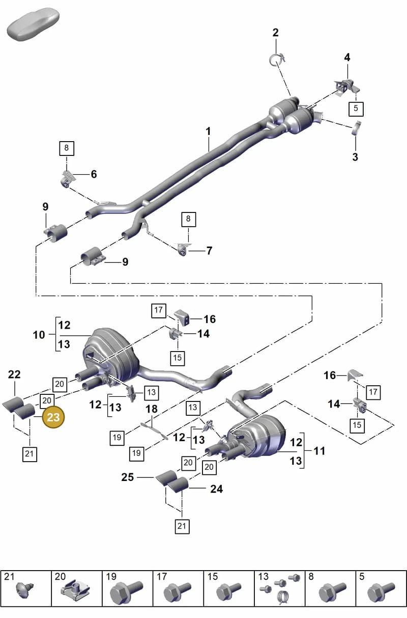 976253823B — Porsche Panamera (2023-2025) diagram p62203050, position 23