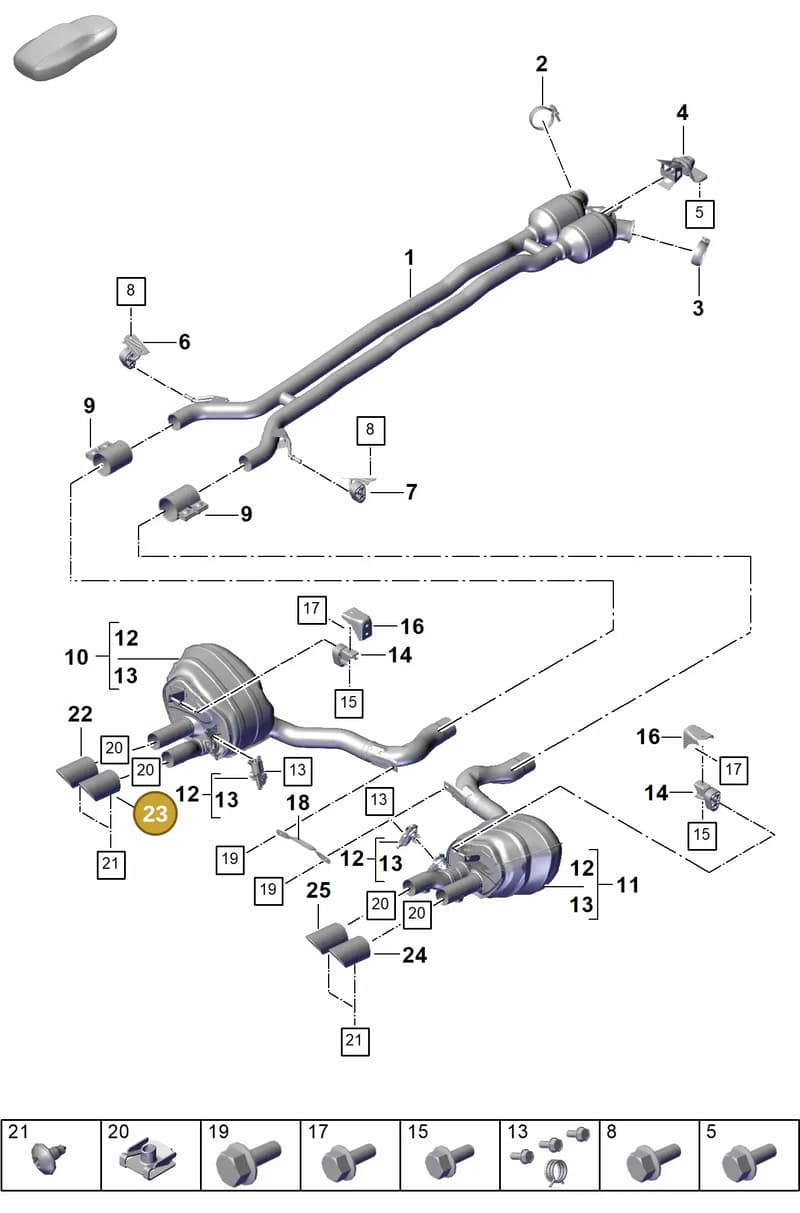 976253823B — Porsche Panamera (2023-2025) diagram p62203060, position 23