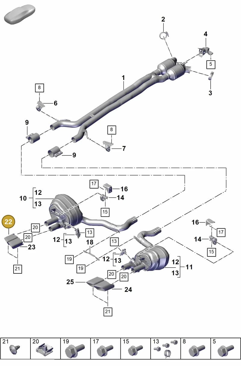976253823C — Porsche Panamera (2023-2025) diagram p62203000, position 22