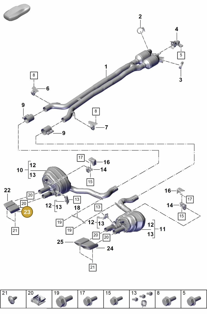 976253823D — Porsche Panamera (2023-2025) diagram p62203000, position 23