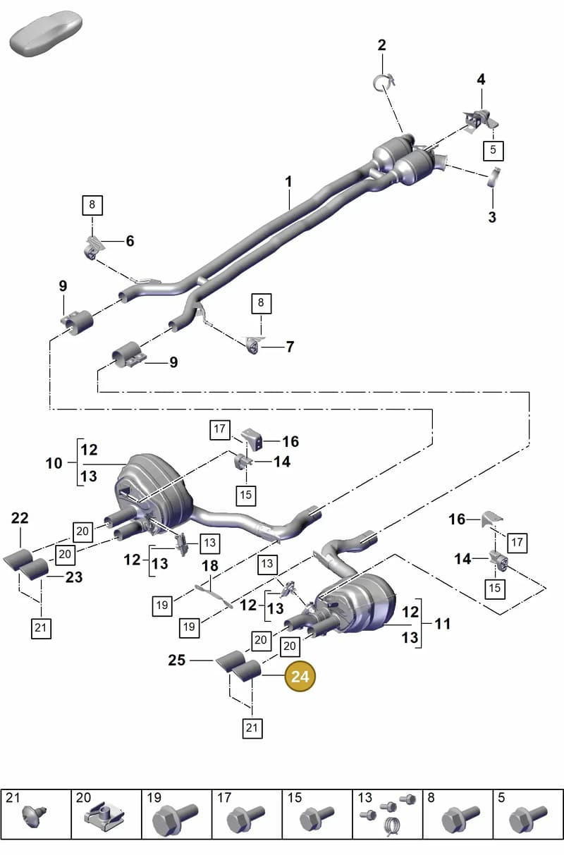 976253824A — Porsche Panamera (2023-2025) diagram p62203050, position 24