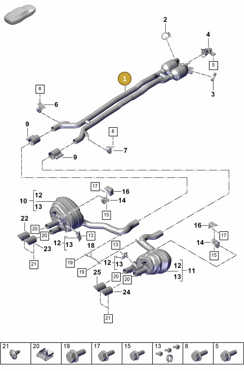 976254221FY — Porsche Panamera (2023-2025) diagram p62203060, position 1