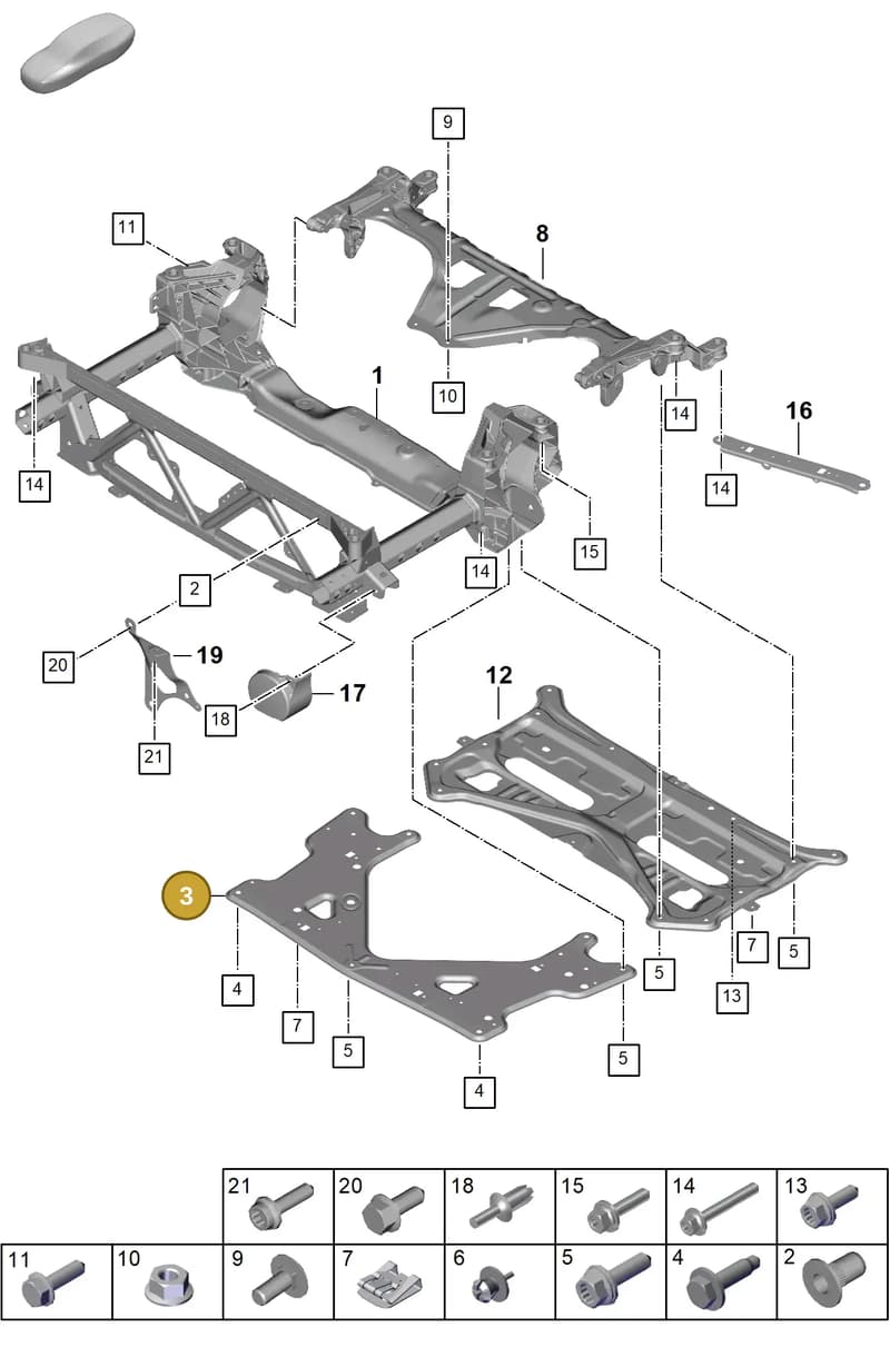976407129A — Porsche Panamera (2023-2025) diagram p62401000, position 3