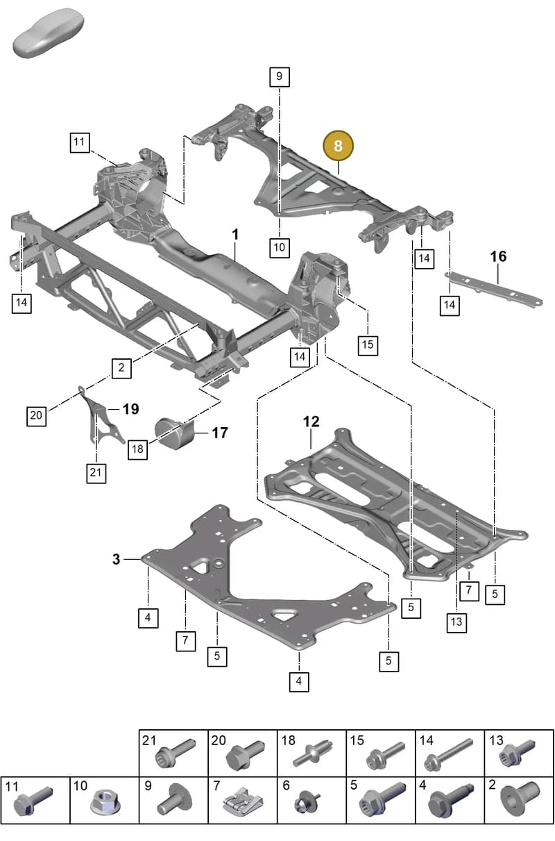 976407487A — Porsche Panamera (2023-2025) diagram p62401000, position 8