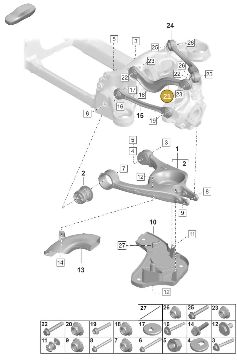 976505323 — Porsche Taycan Sport Turismo (2023-2025) diagram p56501050, position 21