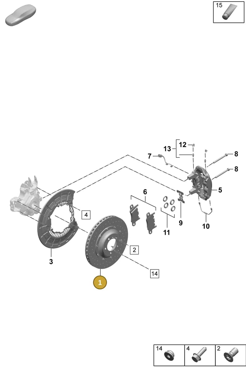 976615601A — Porsche Taycan Sport Turismo (2023-2025) diagram p64603300, position 1