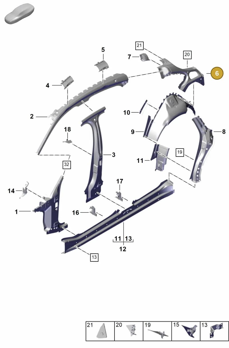 976809263YGRV — Porsche Panamera (2023-2025) diagram p62801510, position 6