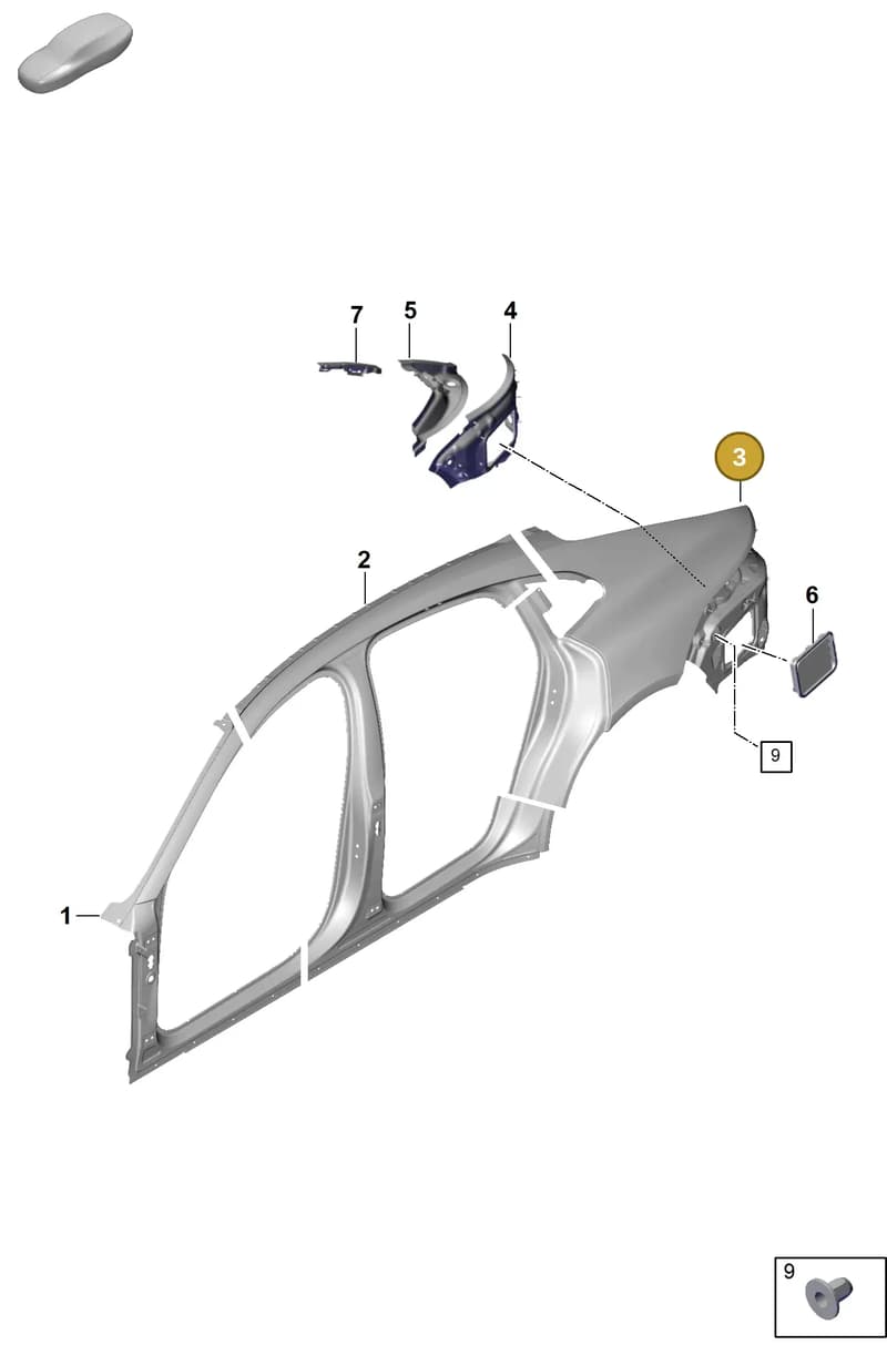 976809405AYGRV — Porsche Panamera (2023-2025) diagram p62801550, position 3