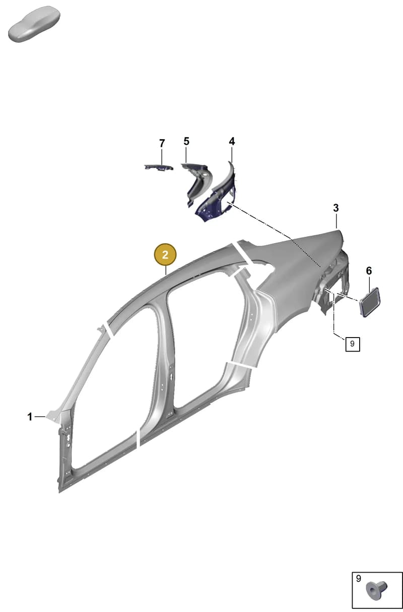 976809432YGRV — Porsche Panamera (2023-2025) diagram p62801550, position 2