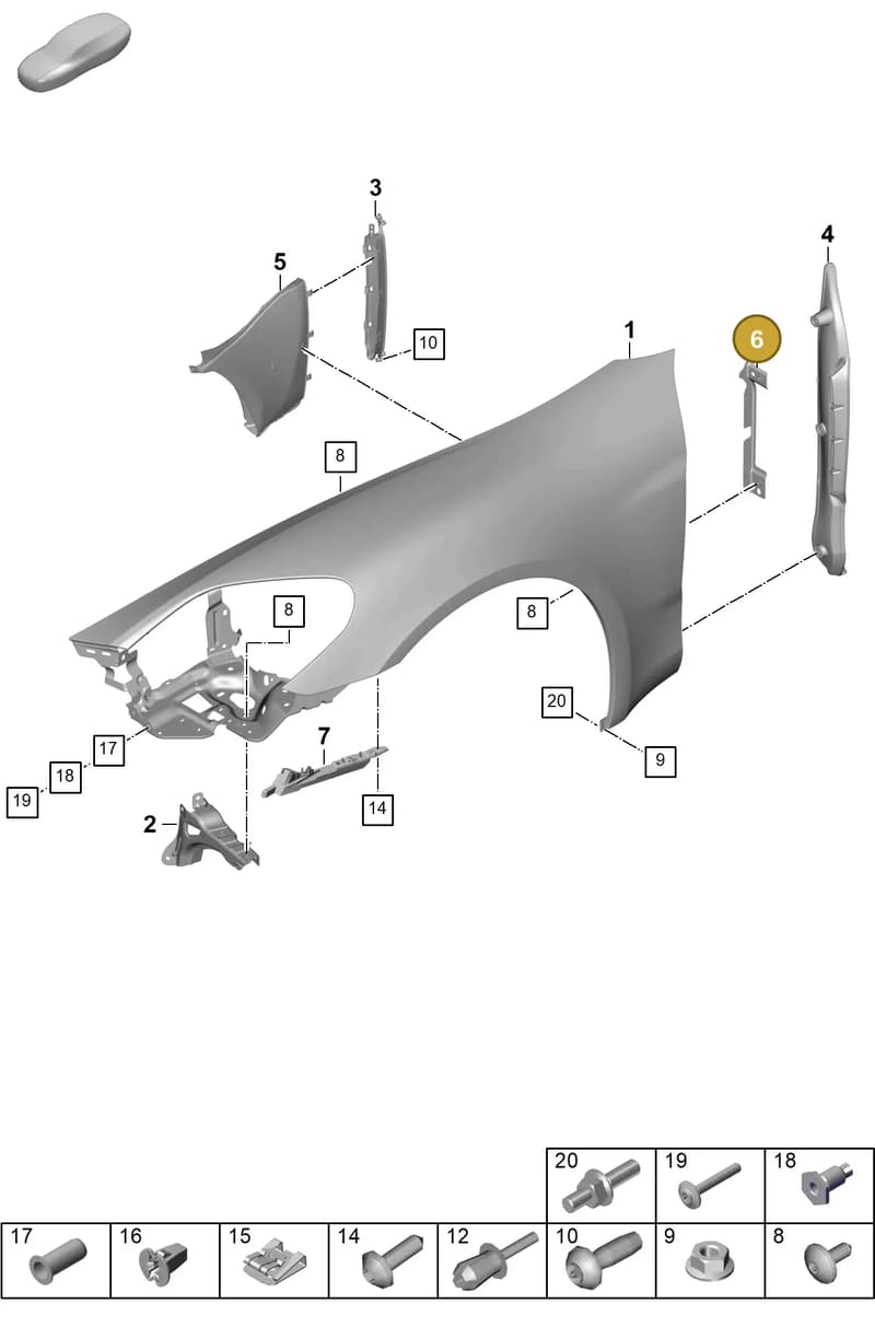 976809573YGRV — Porsche Panamera (2023-2025) diagram p62801400, position 6