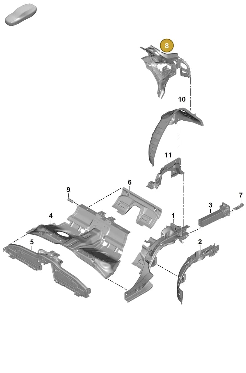 976810417YGRV — Porsche Panamera (2023-2025) diagram p62801300, position 8