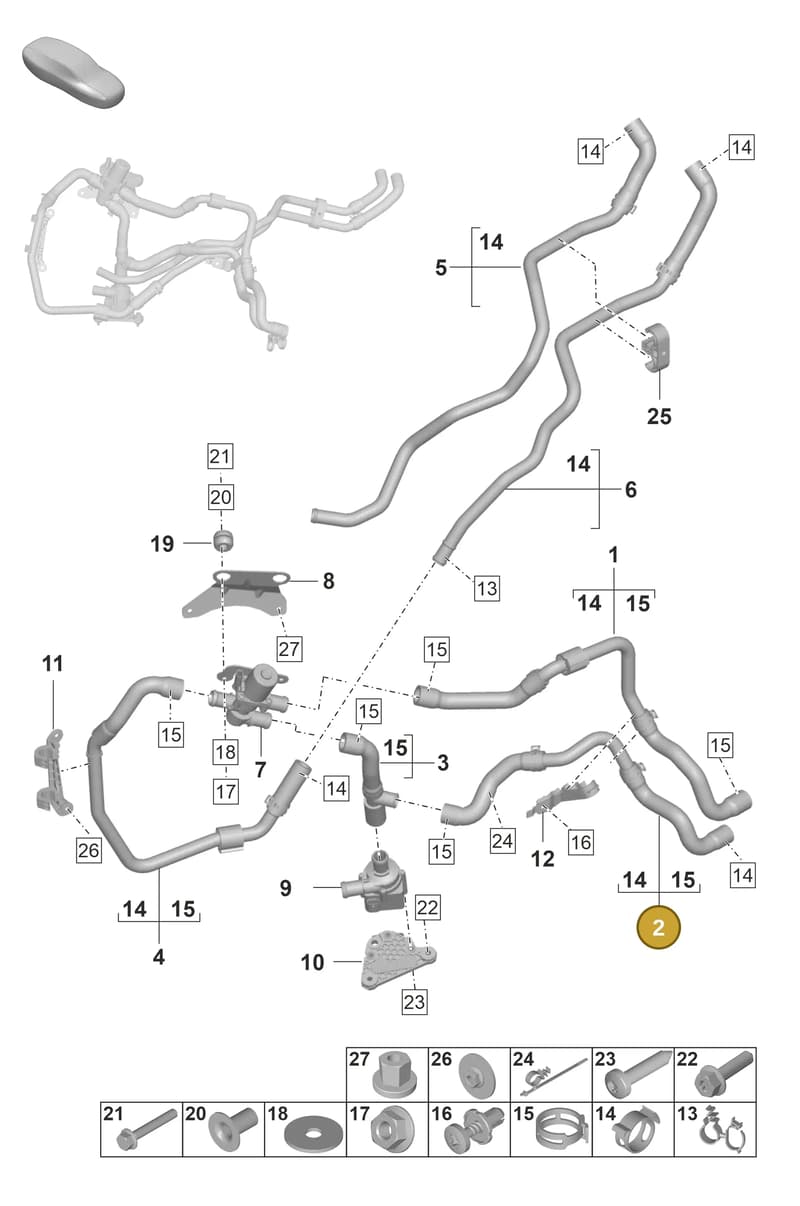 976819314C — Porsche Panamera (2023-2025) diagram p58813200, position 2