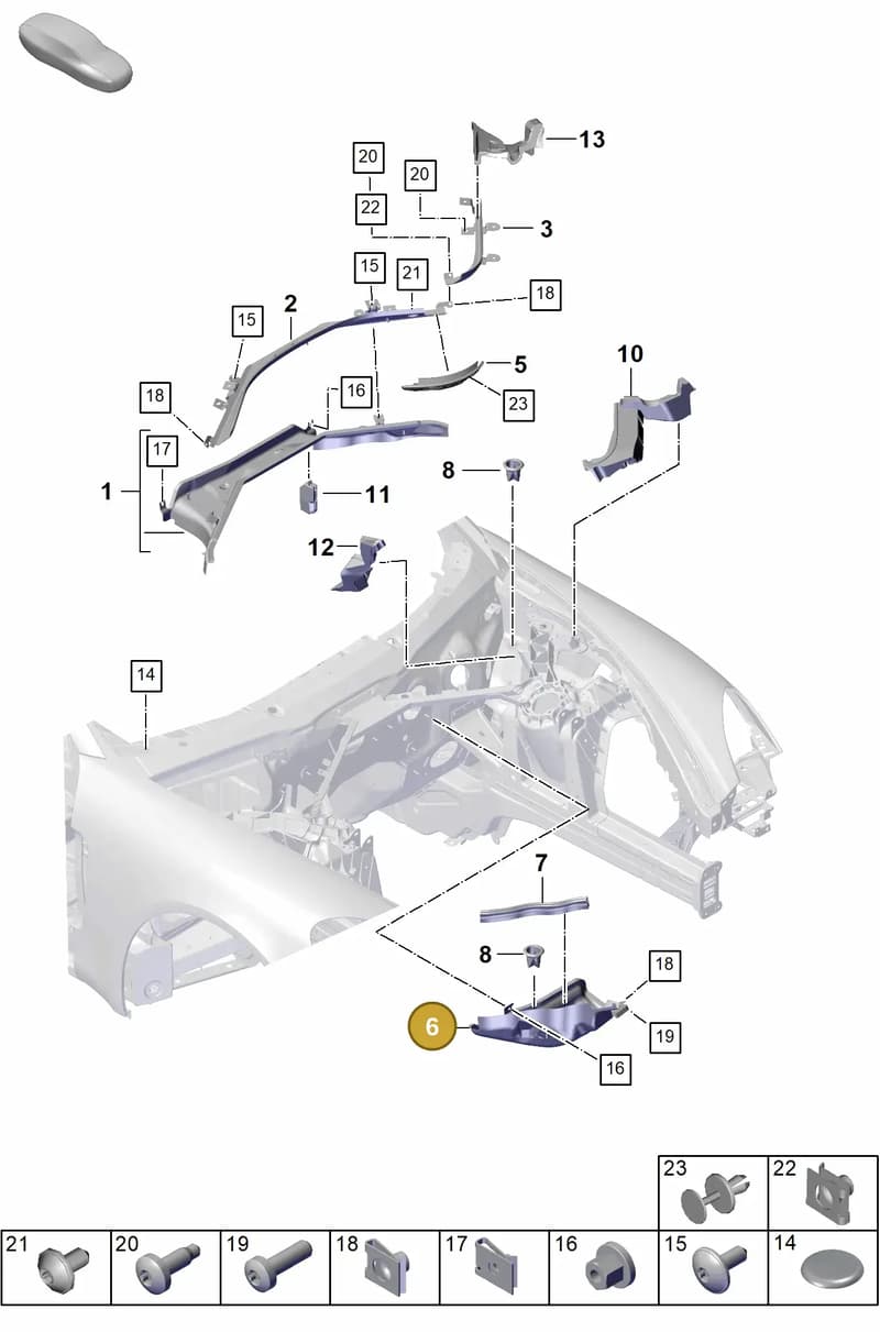 976819510A — Porsche Panamera (2023-2025) diagram p62813000, position 6