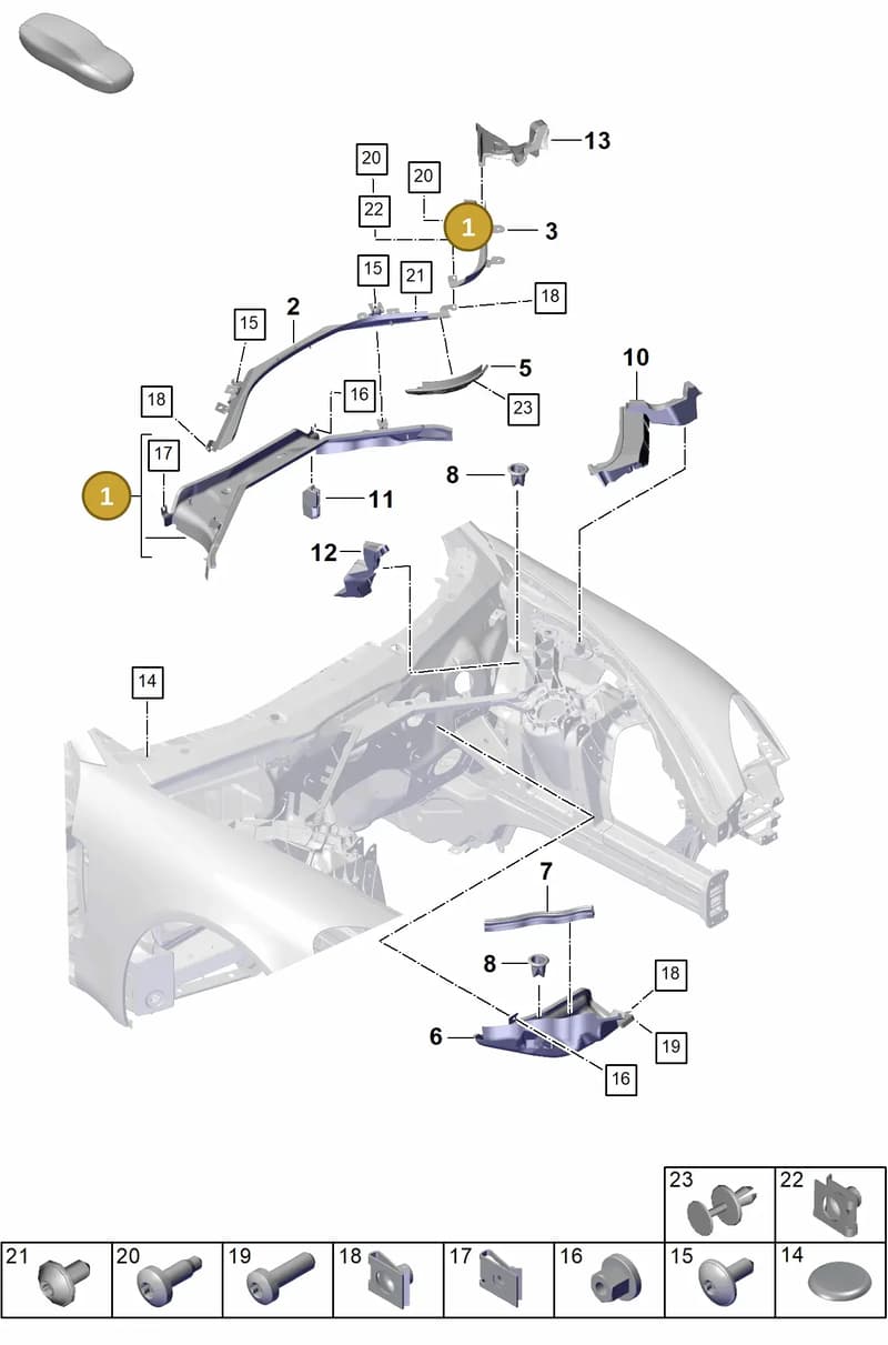 976819523A — Porsche Panamera (2023-2025) diagram p62813000, position 1