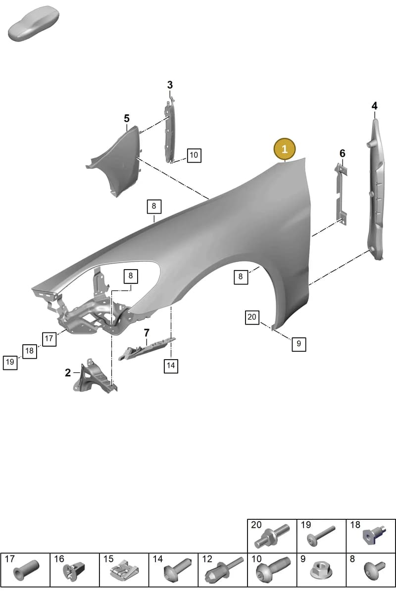 976821102YGRV — Porsche Panamera (2023-2025) diagram p62801400, position 1