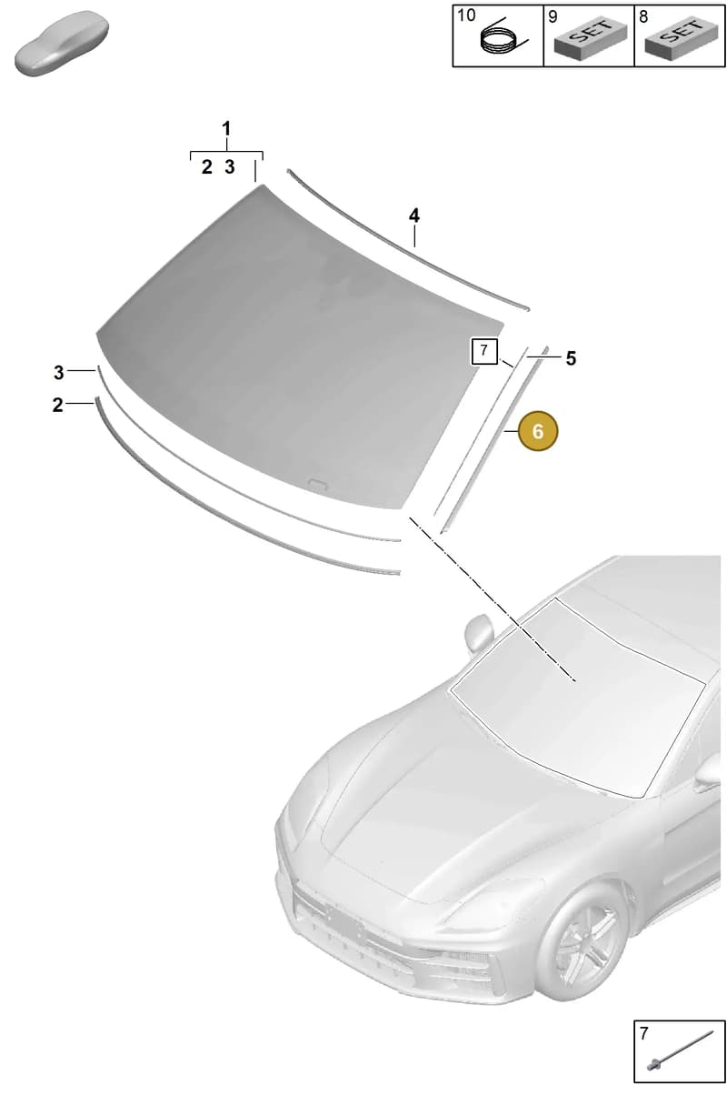 976854336A — Porsche Panamera (2023-2025) diagram p62805000, position 6