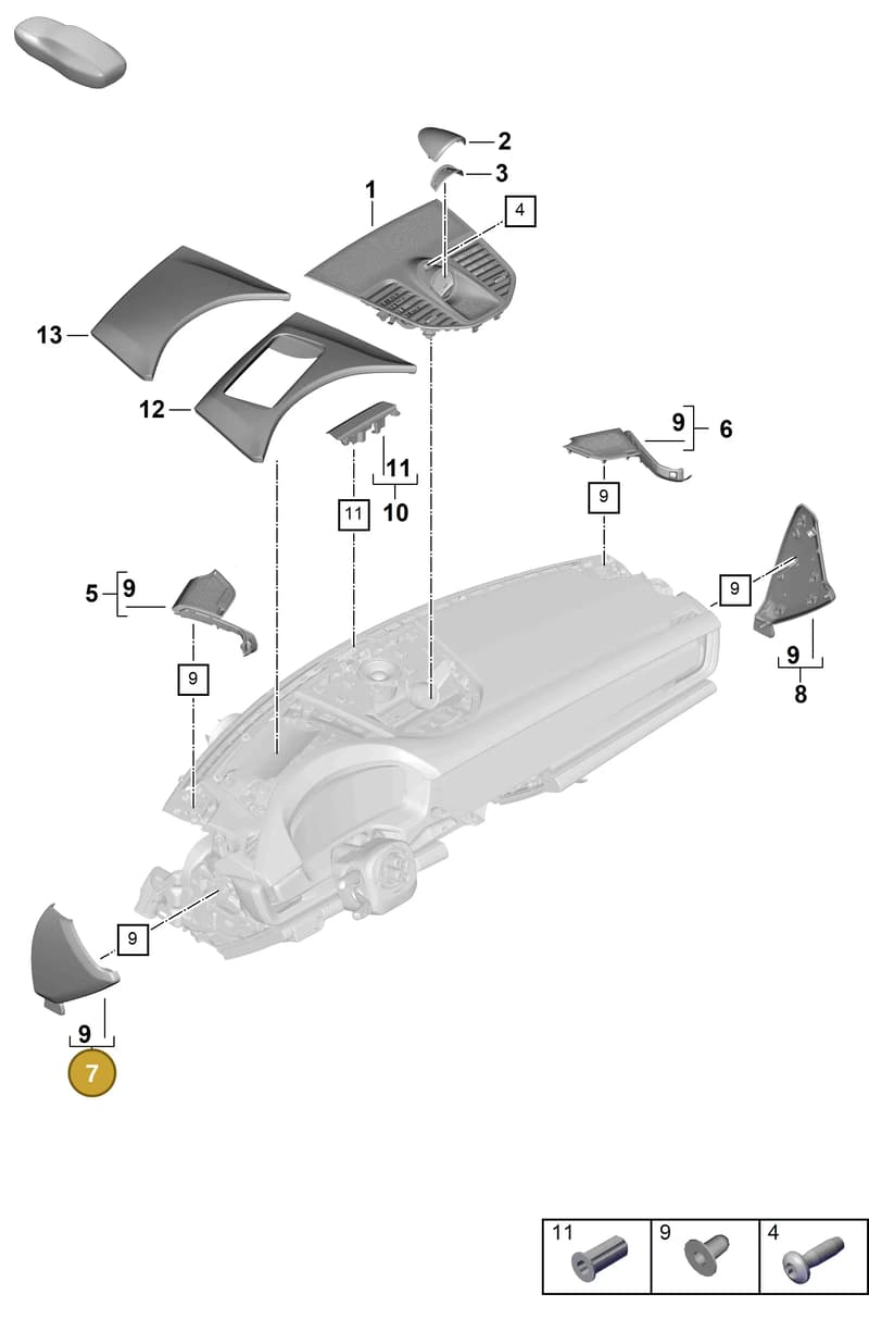 976857175ABLK — Porsche Panamera (2023-2025) diagram p62809050, position 7
