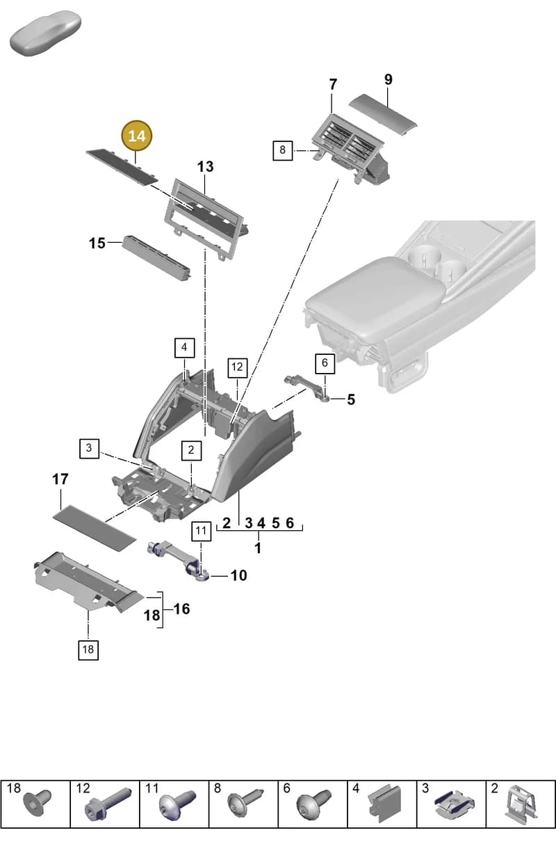 976863014B — Porsche Panamera (2023-2025) diagram p62809410, position 14