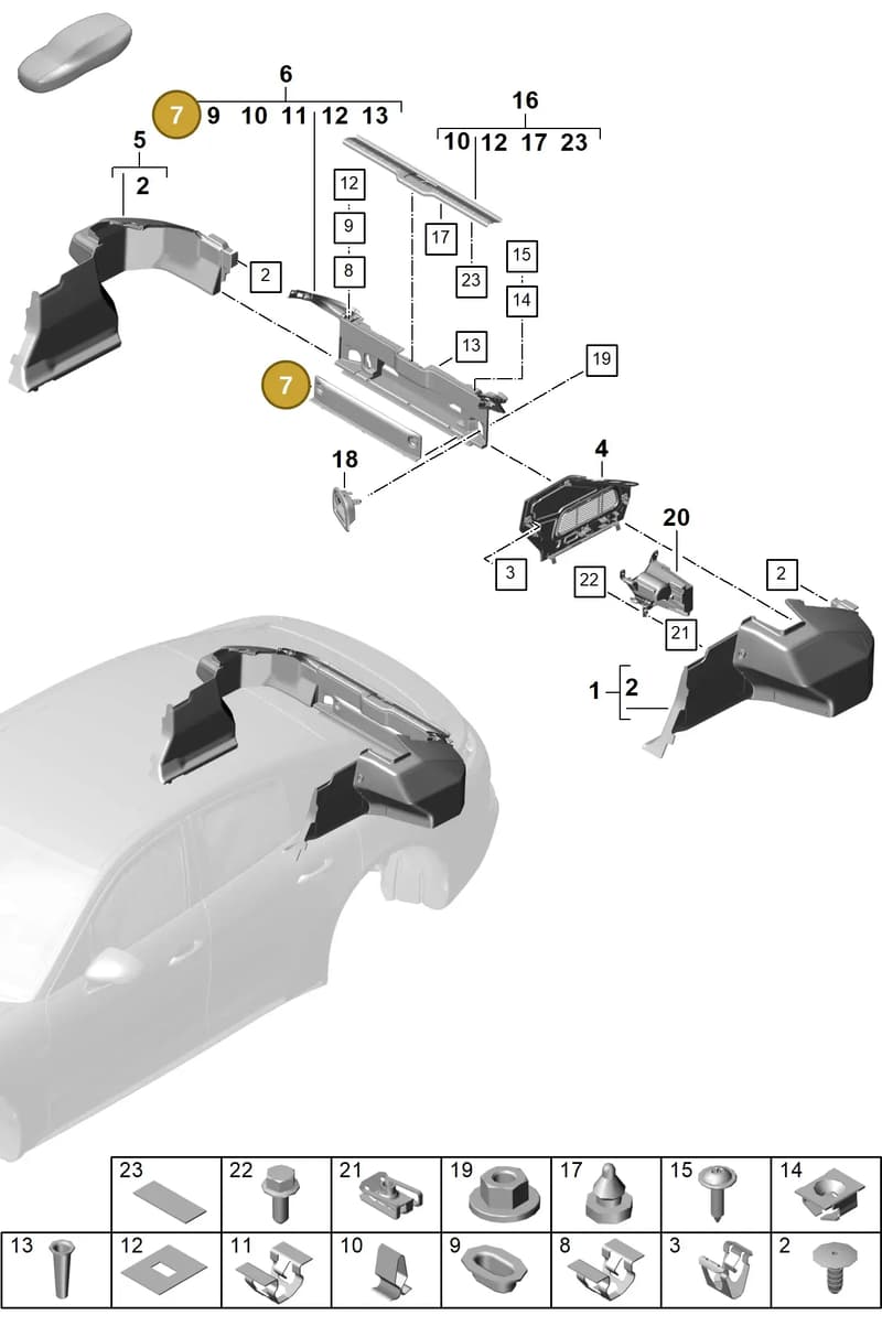 976863761BLK — Porsche Panamera (2023-2025) diagram p62807500, position 7