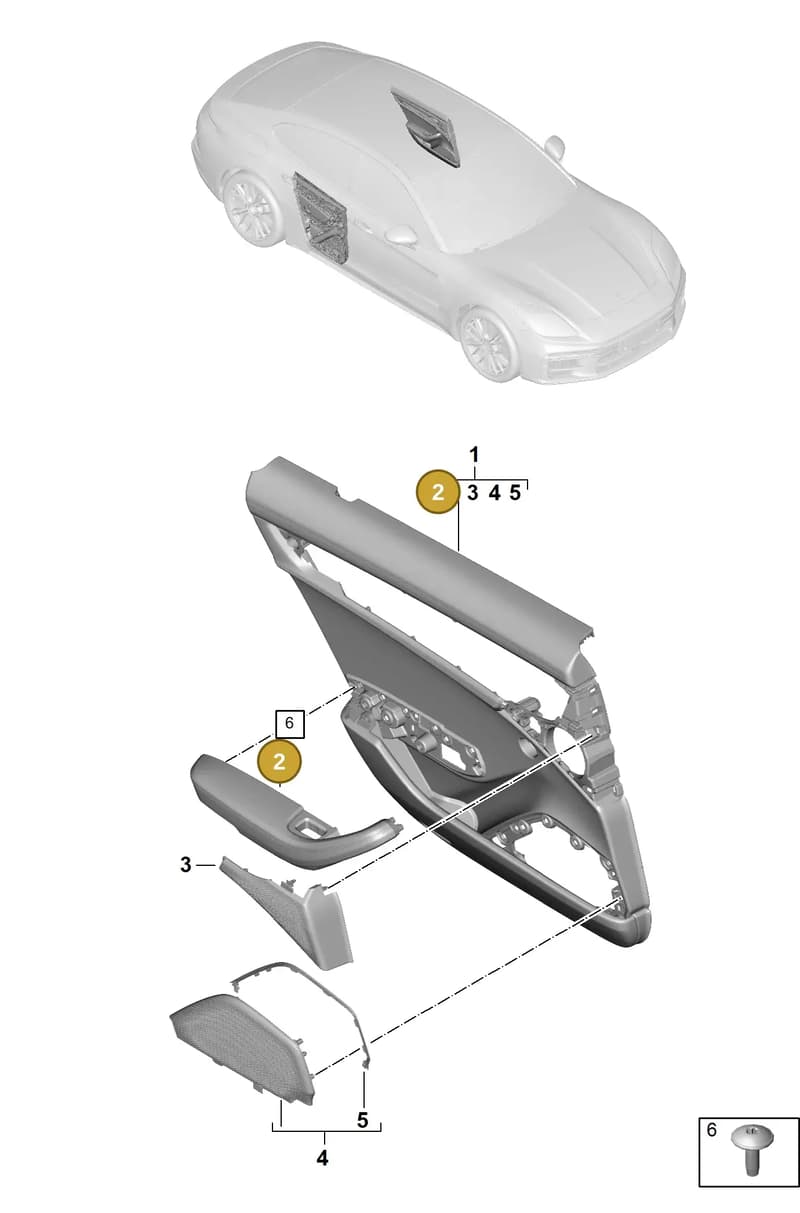976867364HBLK — Porsche Panamera (2023-2025) diagram p62808500, position 2