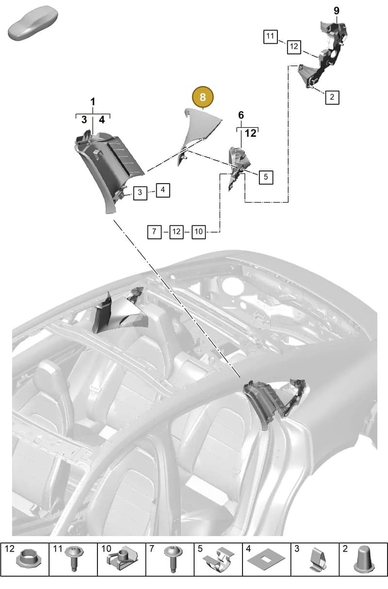 976867403BLK — Porsche Panamera (2023-2025) diagram p62807250, position 8