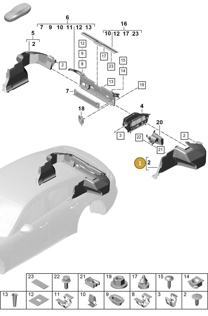 976868223QBLK — Porsche Panamera (2023-2025) diagram p62807500, position 1