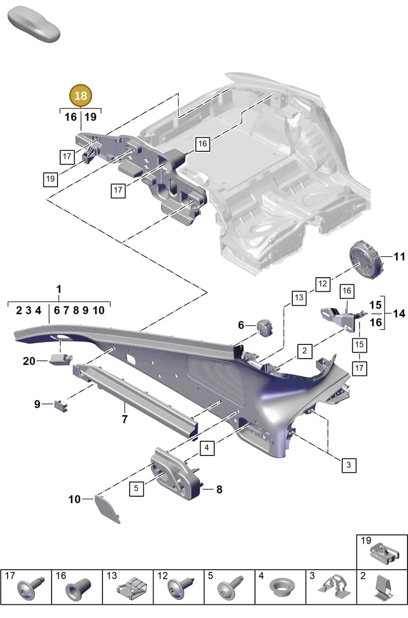 976868891 — Porsche Panamera (2023-2025) diagram p62807410, position 18