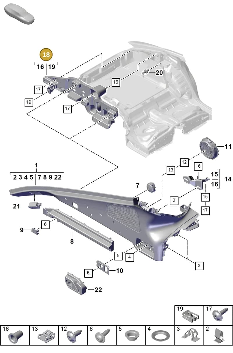976868892A — Porsche Panamera (2023-2025) diagram p62807420, position 18