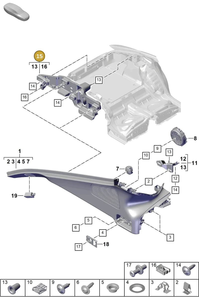 976868892A — Porsche Panamera (2023-2025) diagram p62807400, position 15