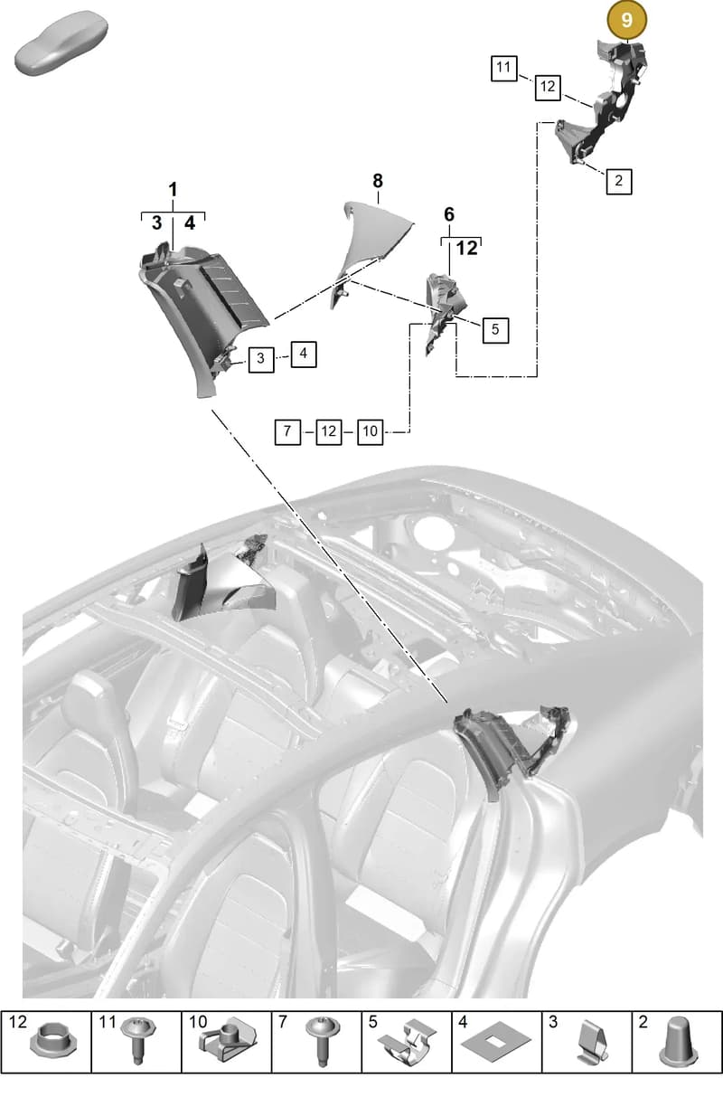 976868974 — Porsche Panamera (2023-2025) diagram p62807250, position 9