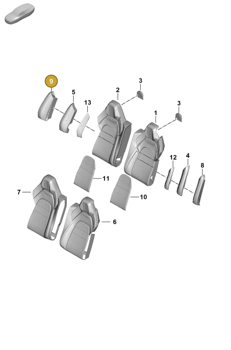976885746ASBLK — Porsche Panamera (2023-2025) diagram p62818315, position 9