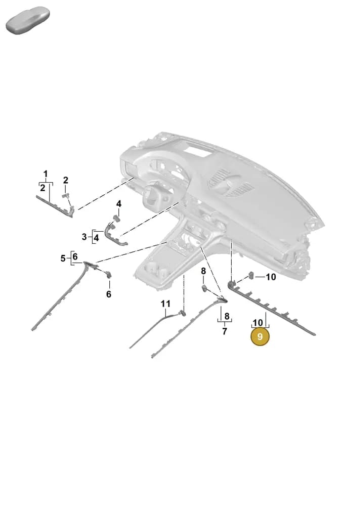 976947209C — Porsche Panamera (2023-2025) diagram p62905400, position 9