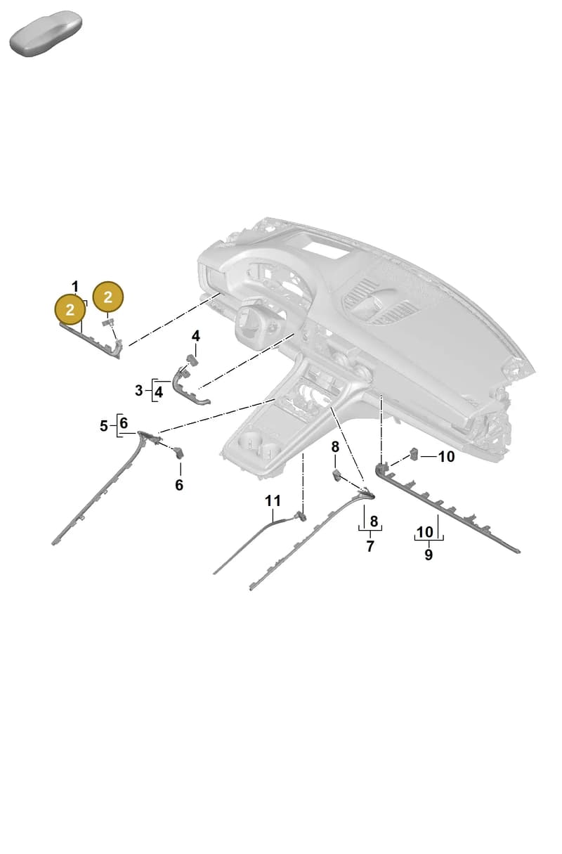 976947355R — Porsche Panamera (2023-2025) diagram p62905400, position 2
