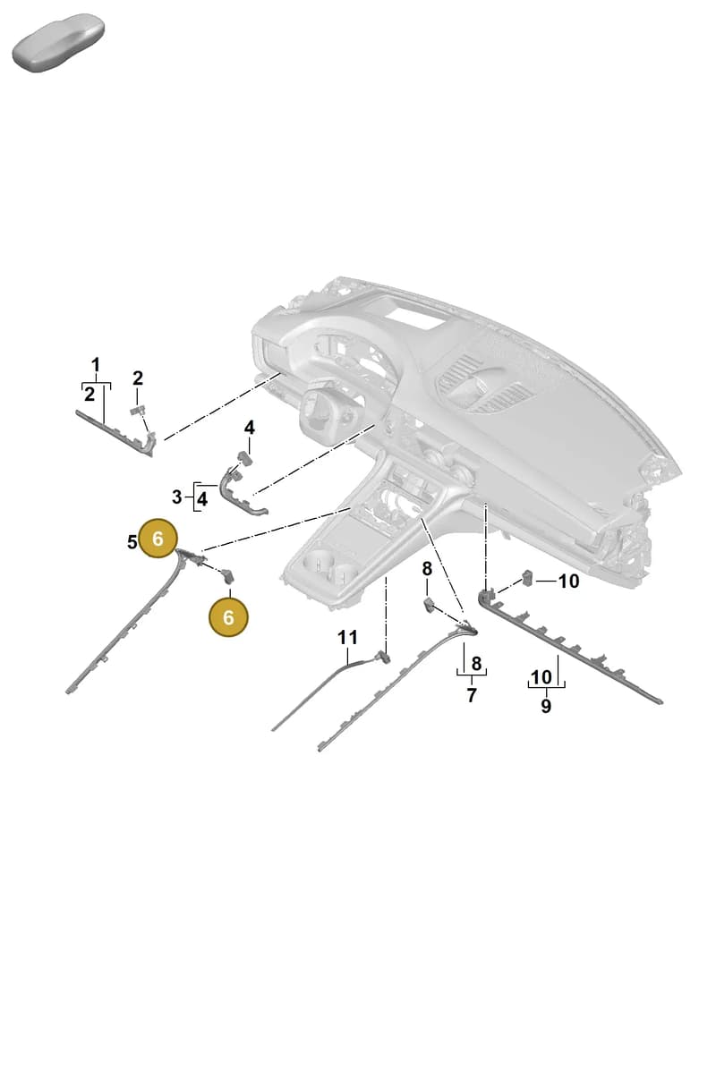 976947355T — Porsche Panamera (2023-2025) diagram p62905400, position 6