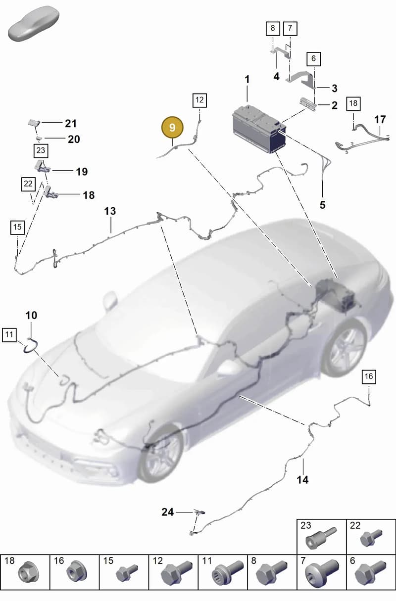 976971233F — Porsche Panamera (2023-2025) diagram p62902300, position 9