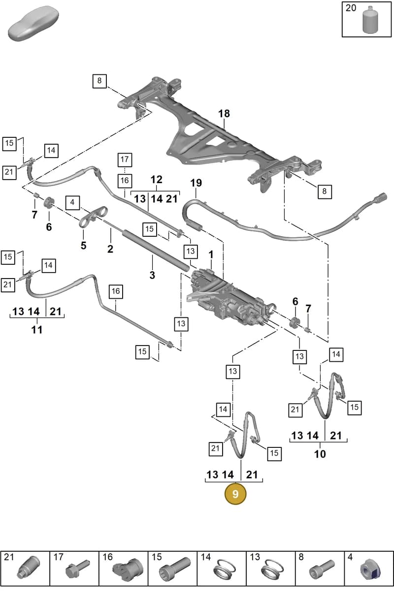 977411803A — Porsche Panamera (2023-2025) diagram p62402050, position 9