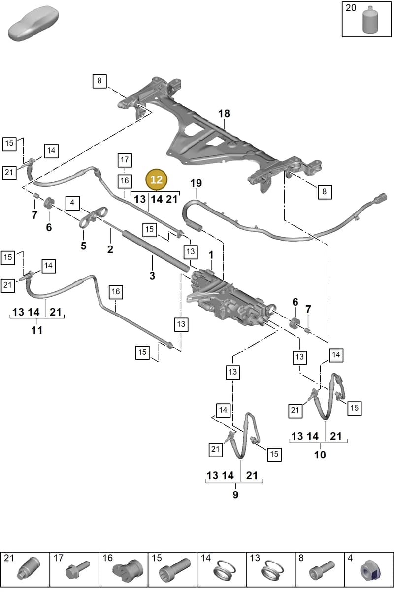 977411804B — Porsche Panamera (2023-2025) diagram p62402050, position 12