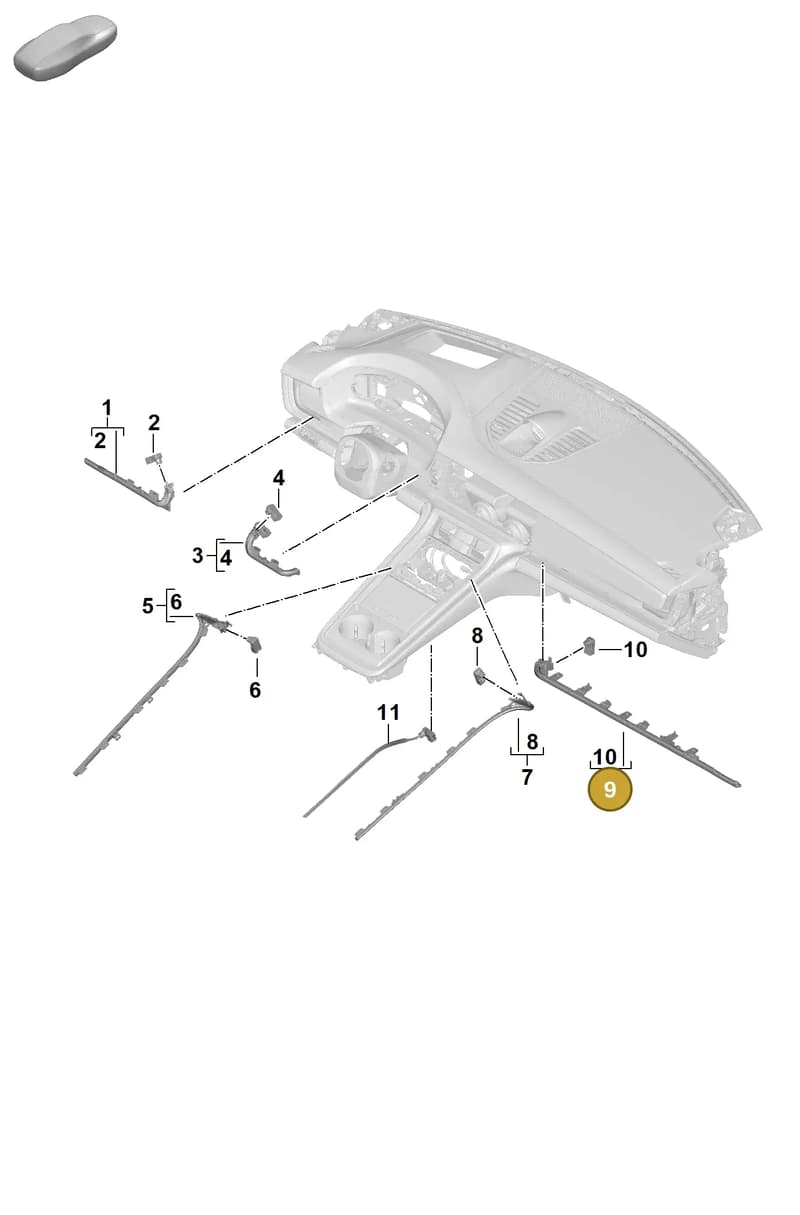 977947209C — Porsche Panamera (2023-2025) diagram p62905400, position 9
