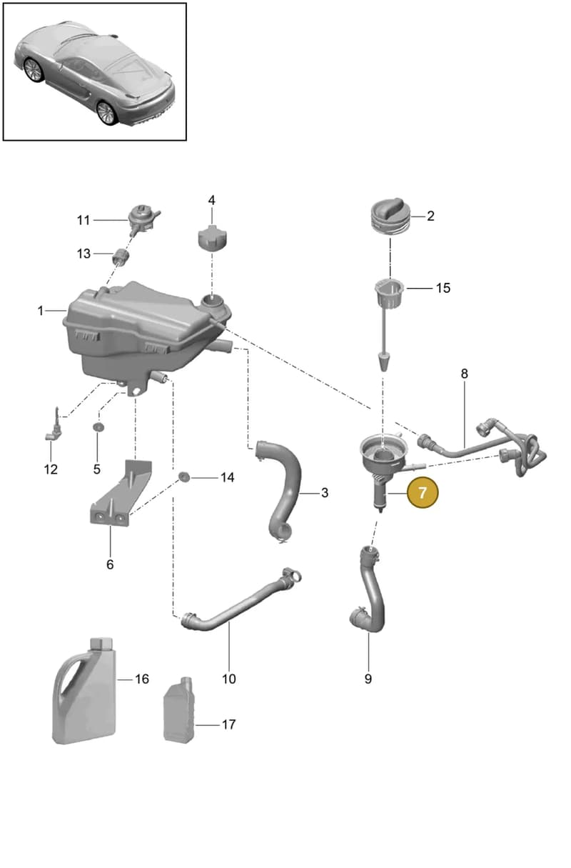 98110615005 — Porsche Cayman GT4 (2015-2016) diagram p45105020, position 7