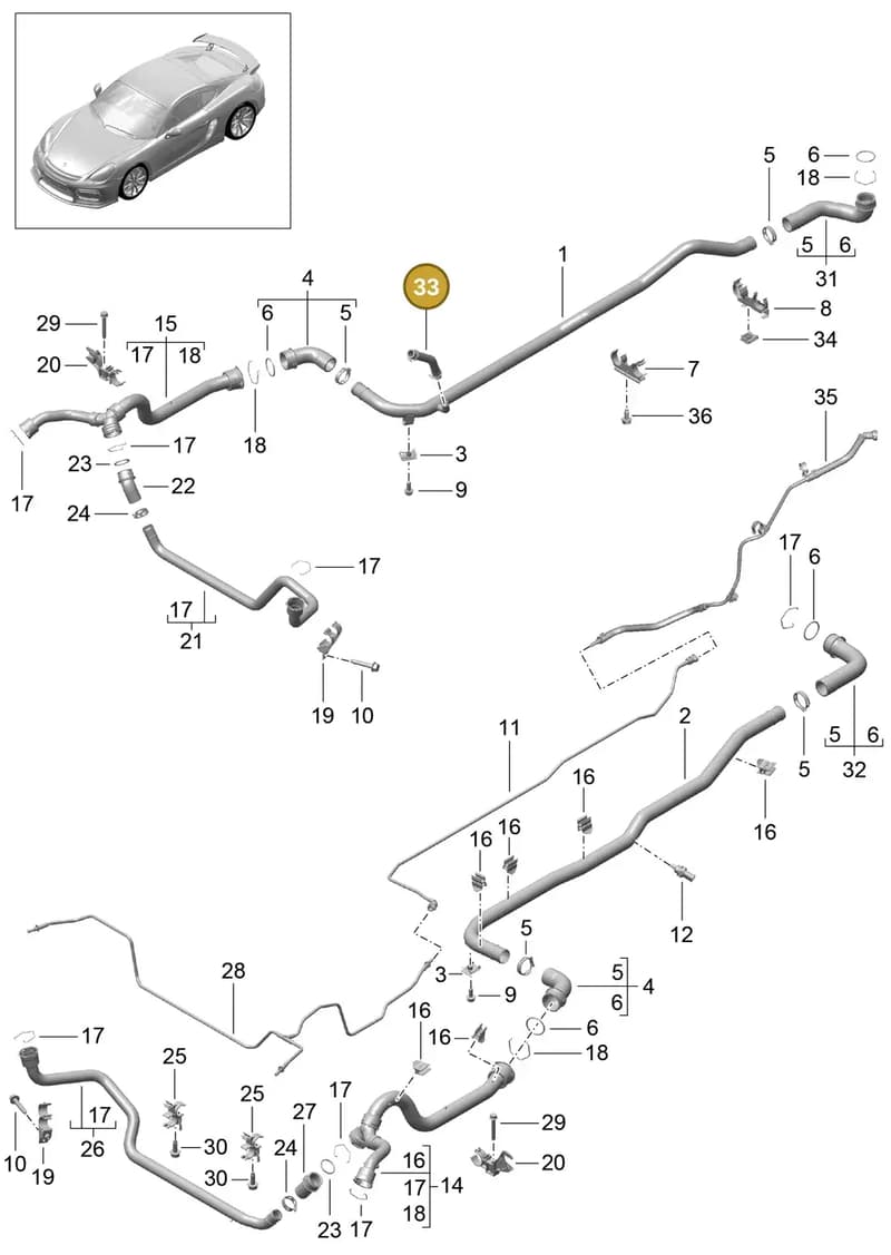 98110621202 — Porsche Cayman GT4 (2015-2016) diagram p45105010, position 33