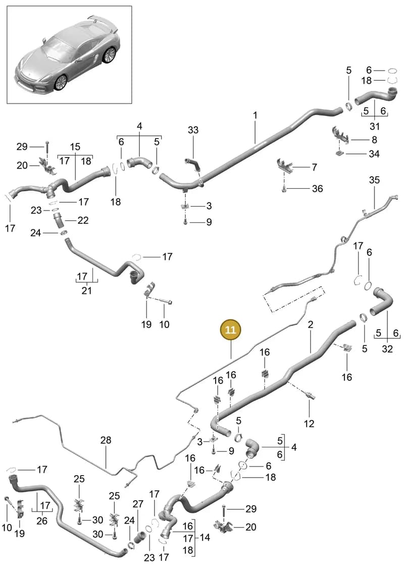 98110622702 — Porsche Cayman GT4 (2015-2016) diagram p45105010, position 11