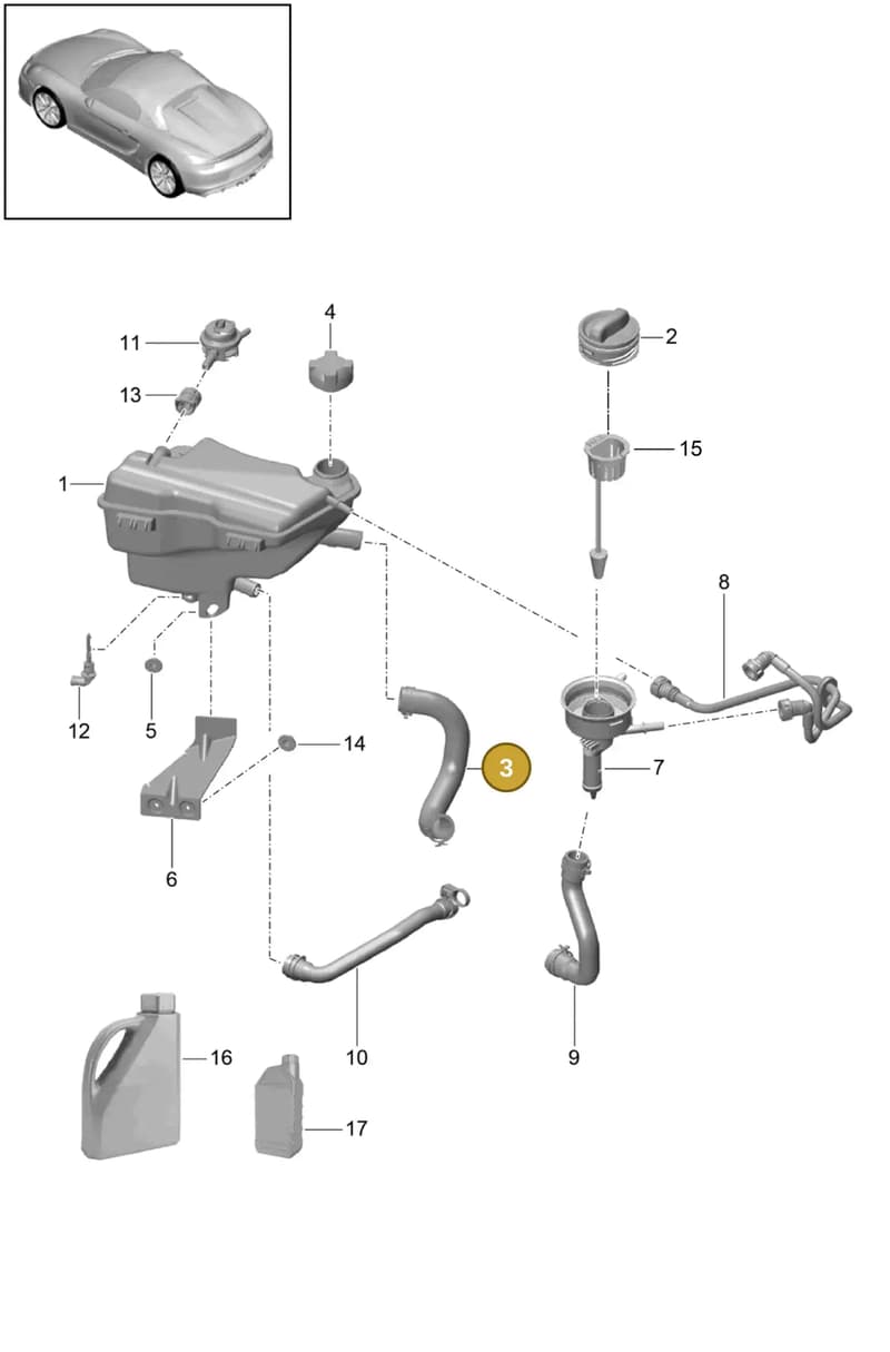 98110627000 — Porsche Boxster Spyder (2015-2016) diagram p46105020, position 3